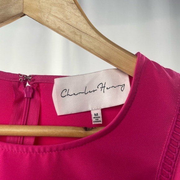 Charles Henry Bell Sleeve Mini Dress in Pink Size Medium - Picture 3 of 6